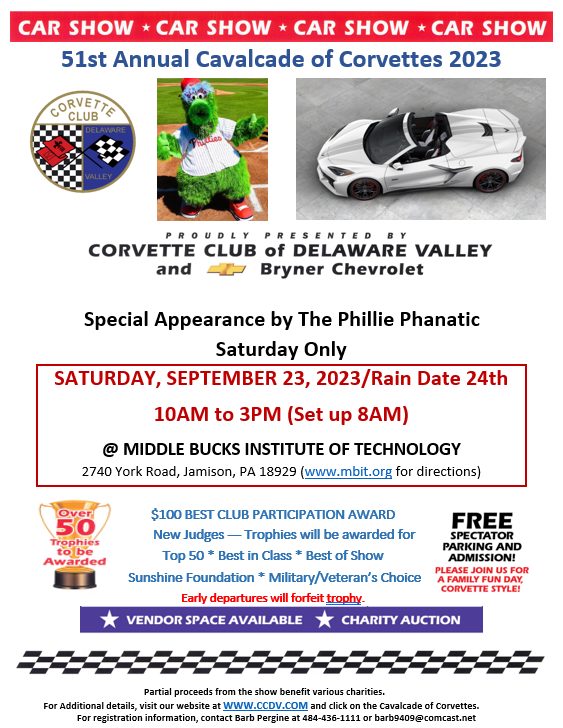 Cavalcade Of Corvettes Corvette Club of Delaware Valley